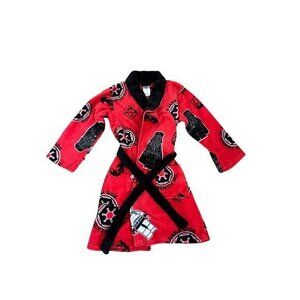 Star Wars Kids Robe Red Black Darth Vader Dark Side Fleece Polyester Belted Size